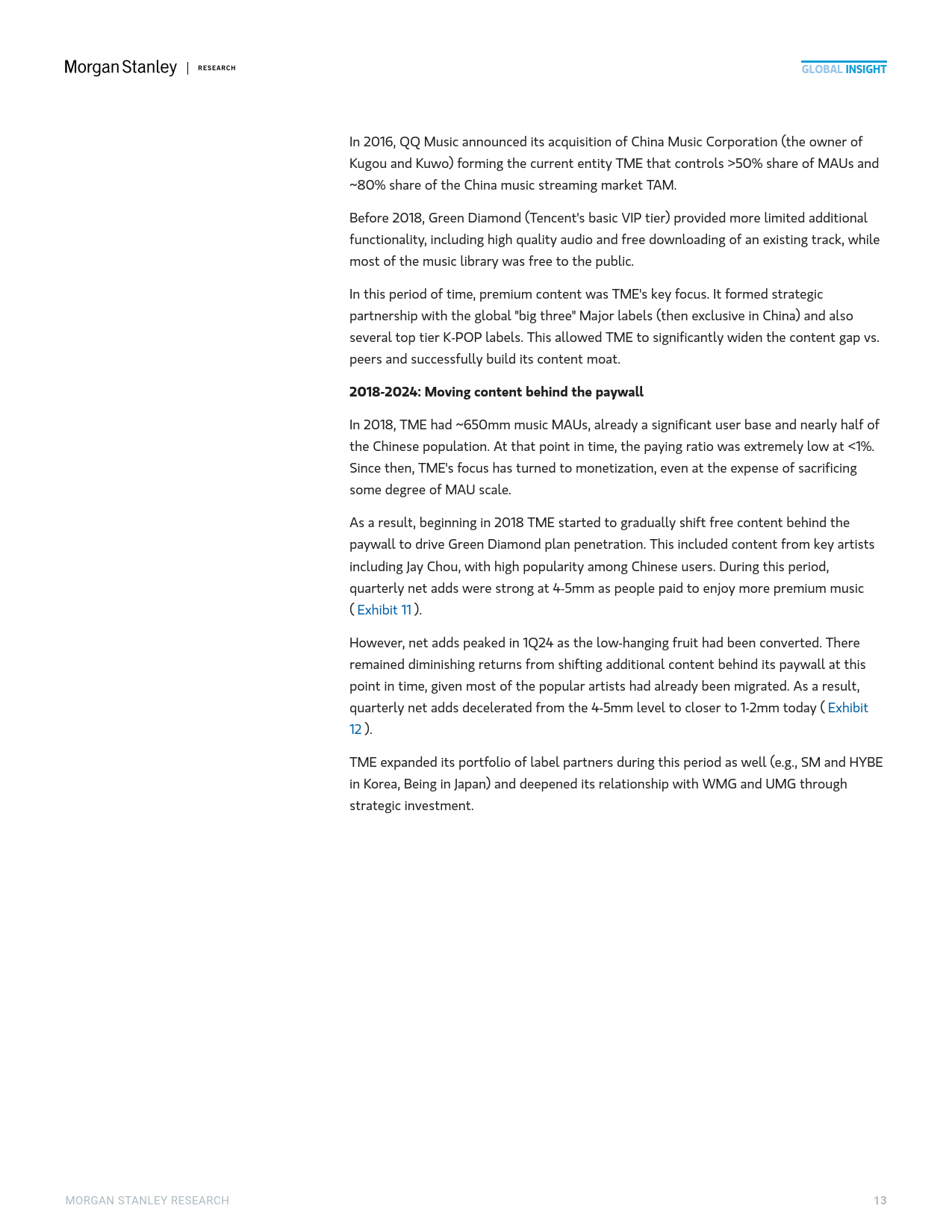 2025年中國(guó)流媒(méi)体音(yīn)乐市场的高端化机遇报告(英文版)-Morgan Stanley