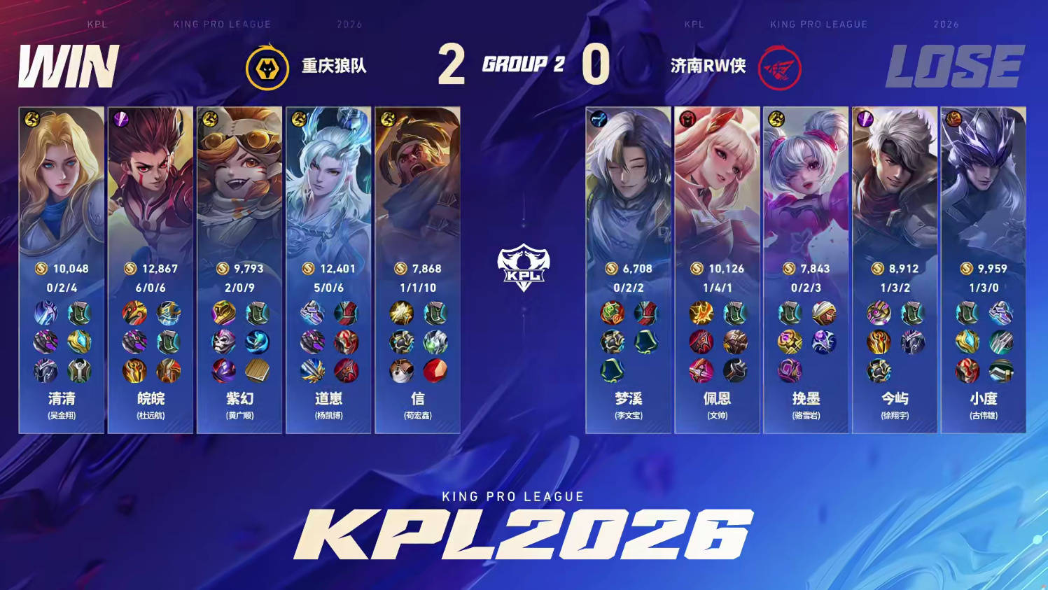 狼队3-0RW俠(xiá)，清(qīng)清(qīng)白起致胜，道崽0死(sǐ)亡，皖(wǎn)皖(wǎn)拉满，小胖摇旗首(shǒu)发